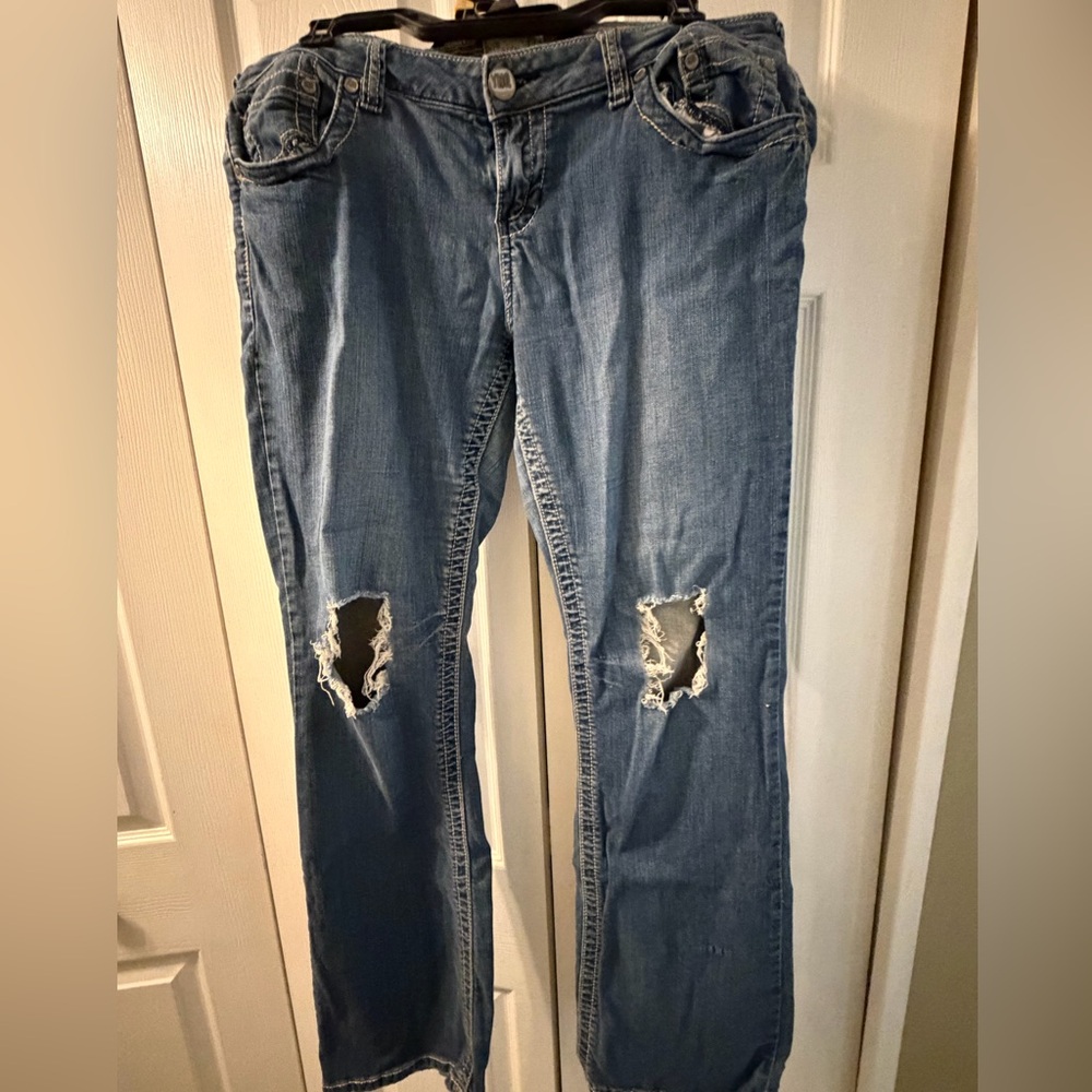 Ynq Denim Distressed Blue Jeans